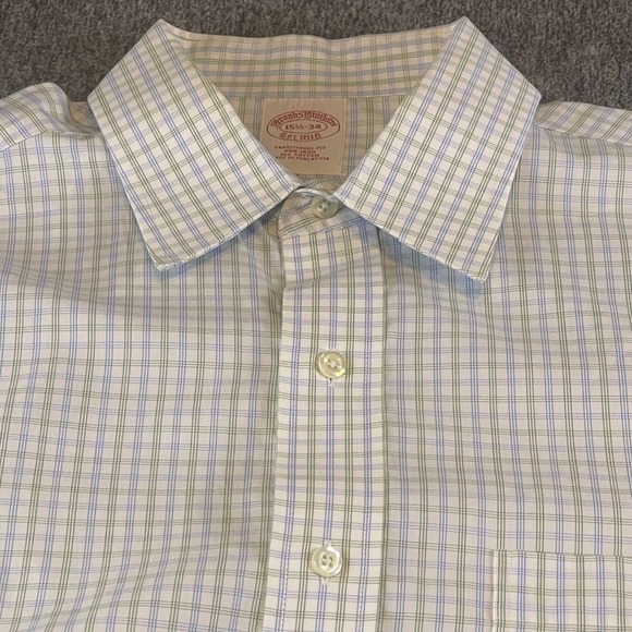 Brooks Brothers Plaid Dress Shirt Traditional Fit Non-Iron 15 1/2-34‎ - Picture 1 of 9